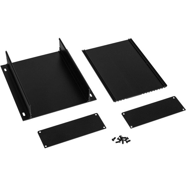 Main product image for Aluminum Enclosure 5.79" x 6.3" x 1.64" (147 x 160 x 42mm) with Mounting Flanges - Black320-427